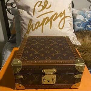 Louis Vuitton Brown and Gold Monogram Jewelry Box